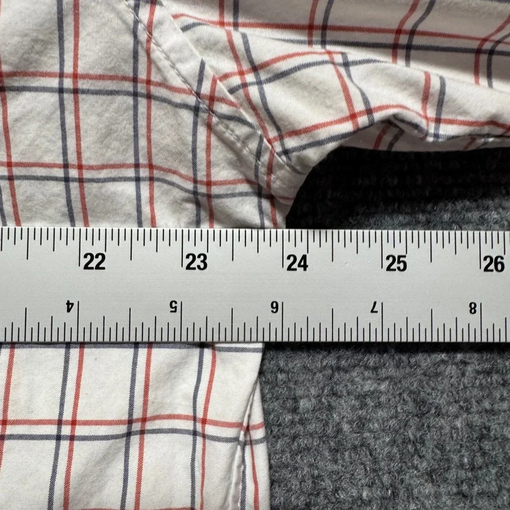 J Crew Mens Shirt XL‎ Classic Fit Plaid Button Down White Window